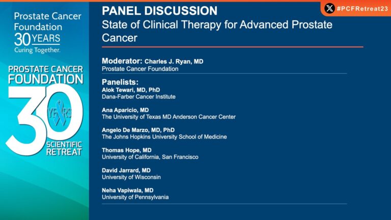 Scientific Retreat 2023- Day 3 Panel: State of Clinical Therapy for Advanced Prostate Cancer
