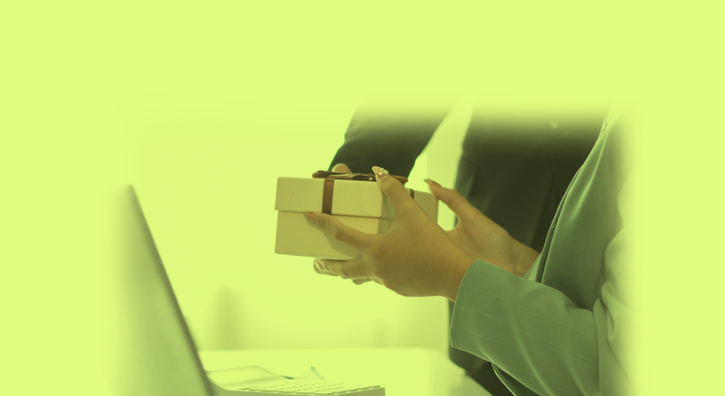 hands exchanging gifts